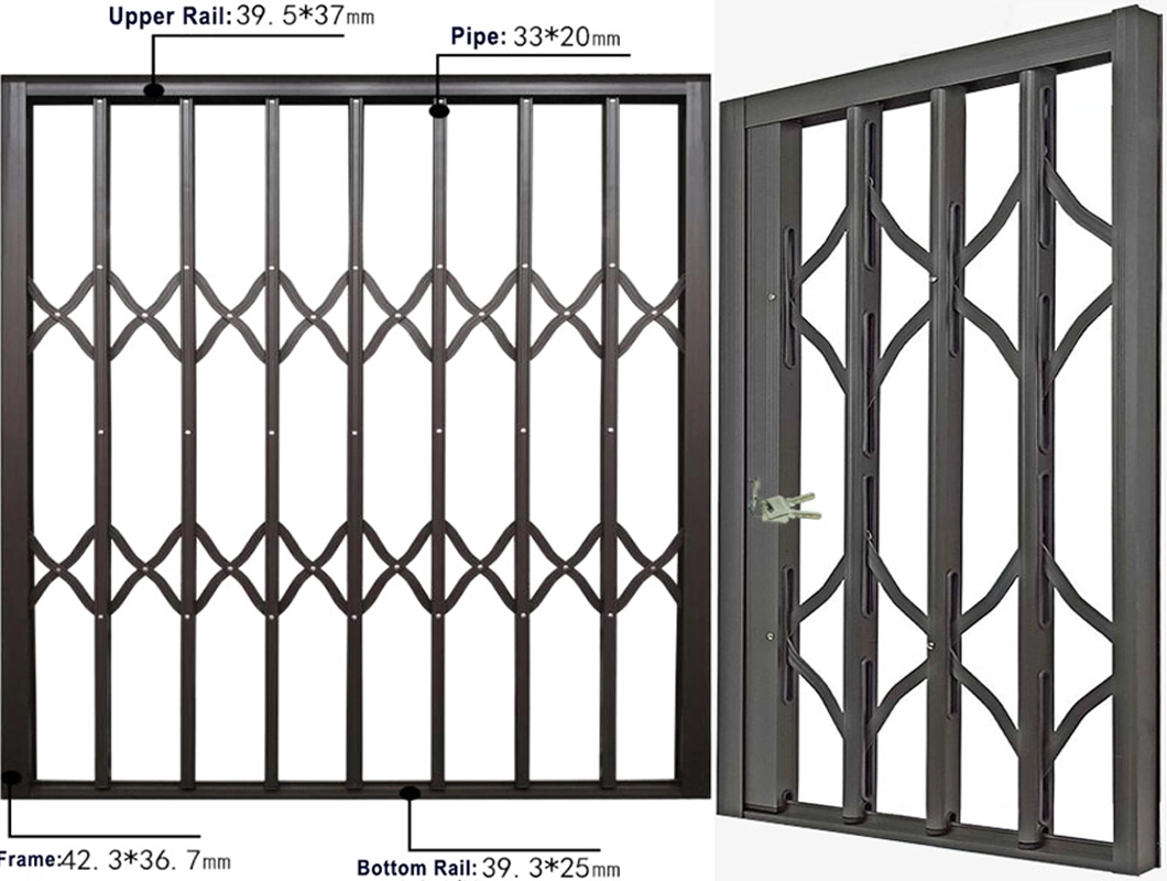 New Custom Aluminium Window Security Grill Design